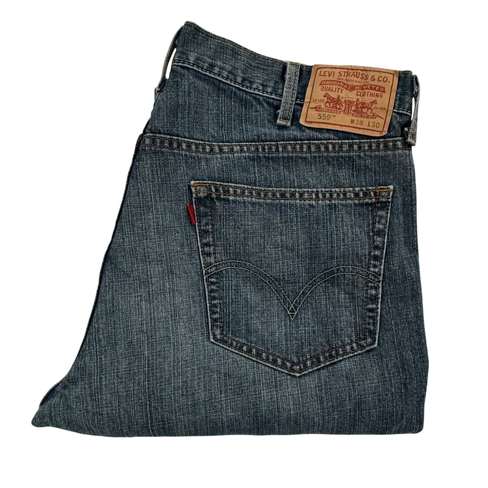 Levi Strauss Co 559 Relaxed Straight Jeans Mens W38 L30 Blue Denim Cotton M117